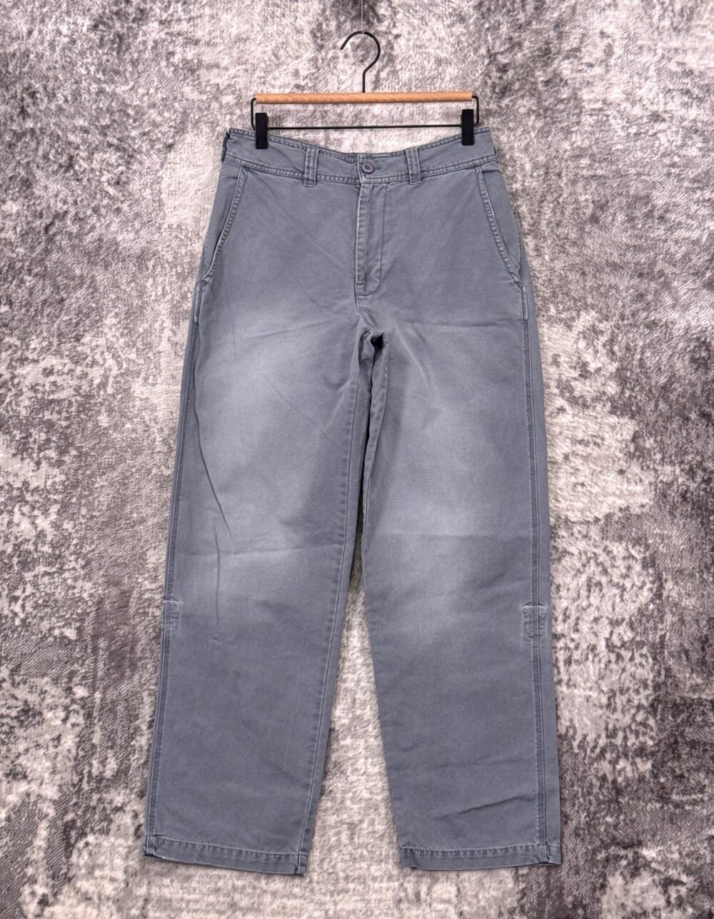 Free People Pants 4 Womens Washed Blue Relaxed Canvas Utility
